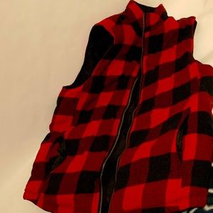 Reversible plaid vest Size M-L